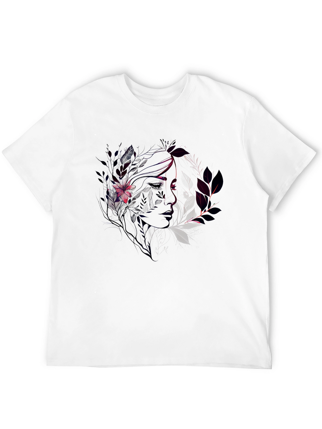 Floral Silhouette Graphic Tee - Black