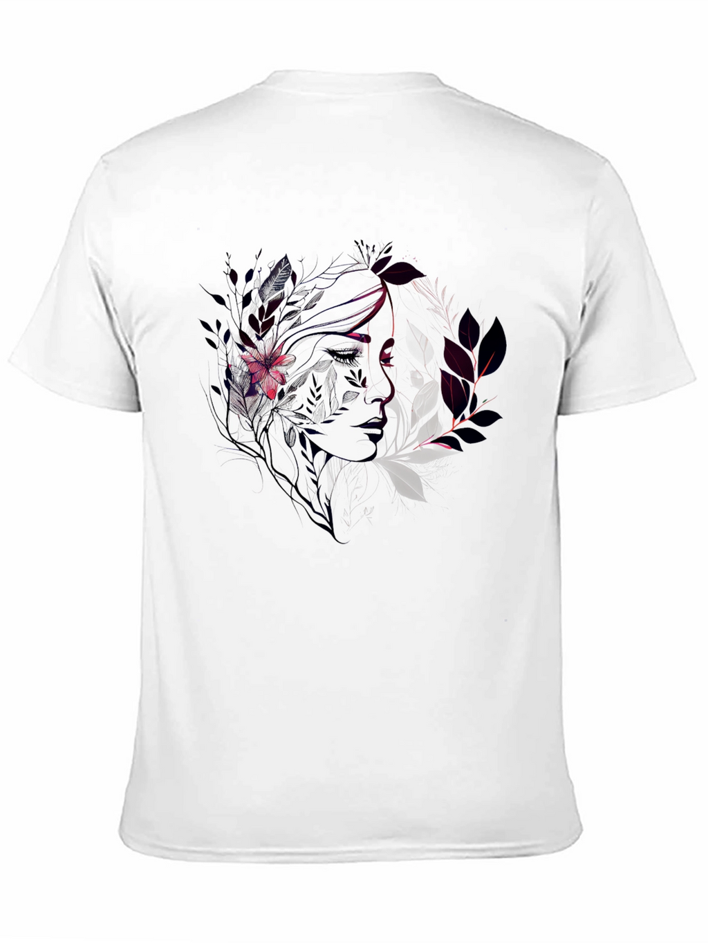 Floral Silhouette Graphic Tee - Black