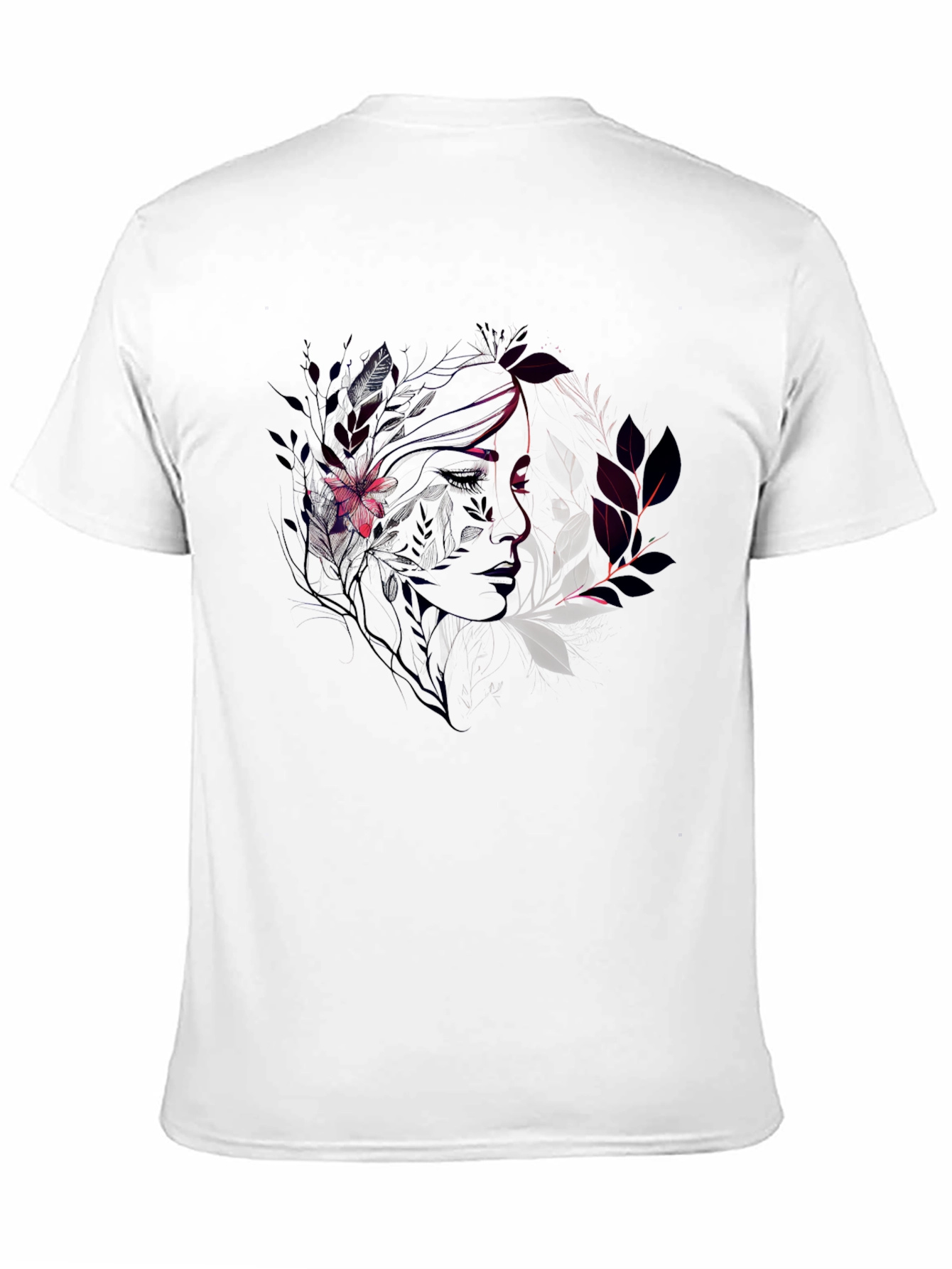 Floral Silhouette Graphic Tee - Black