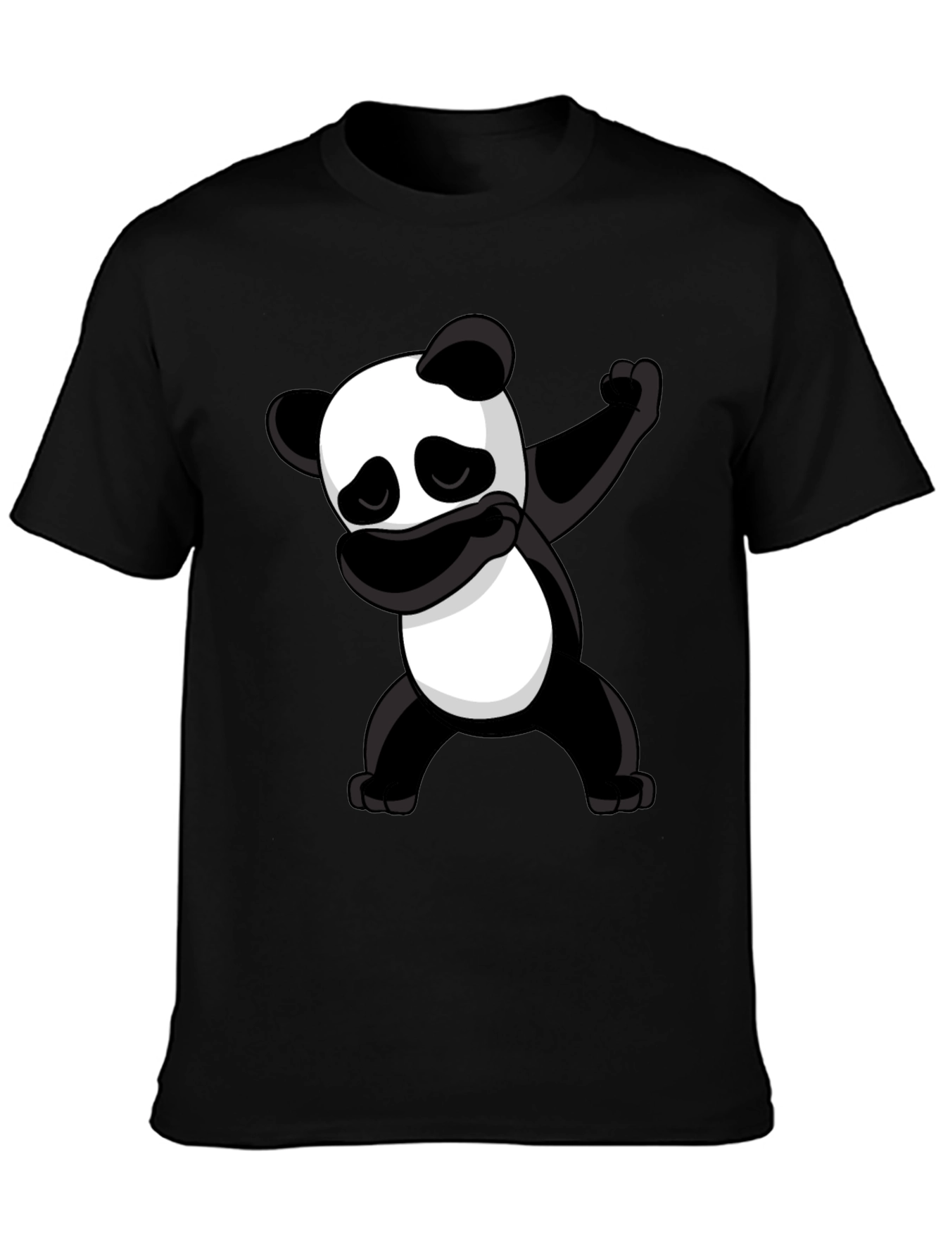 Dabbing Panda Graphic Tee - Black Cotton T-Shirt