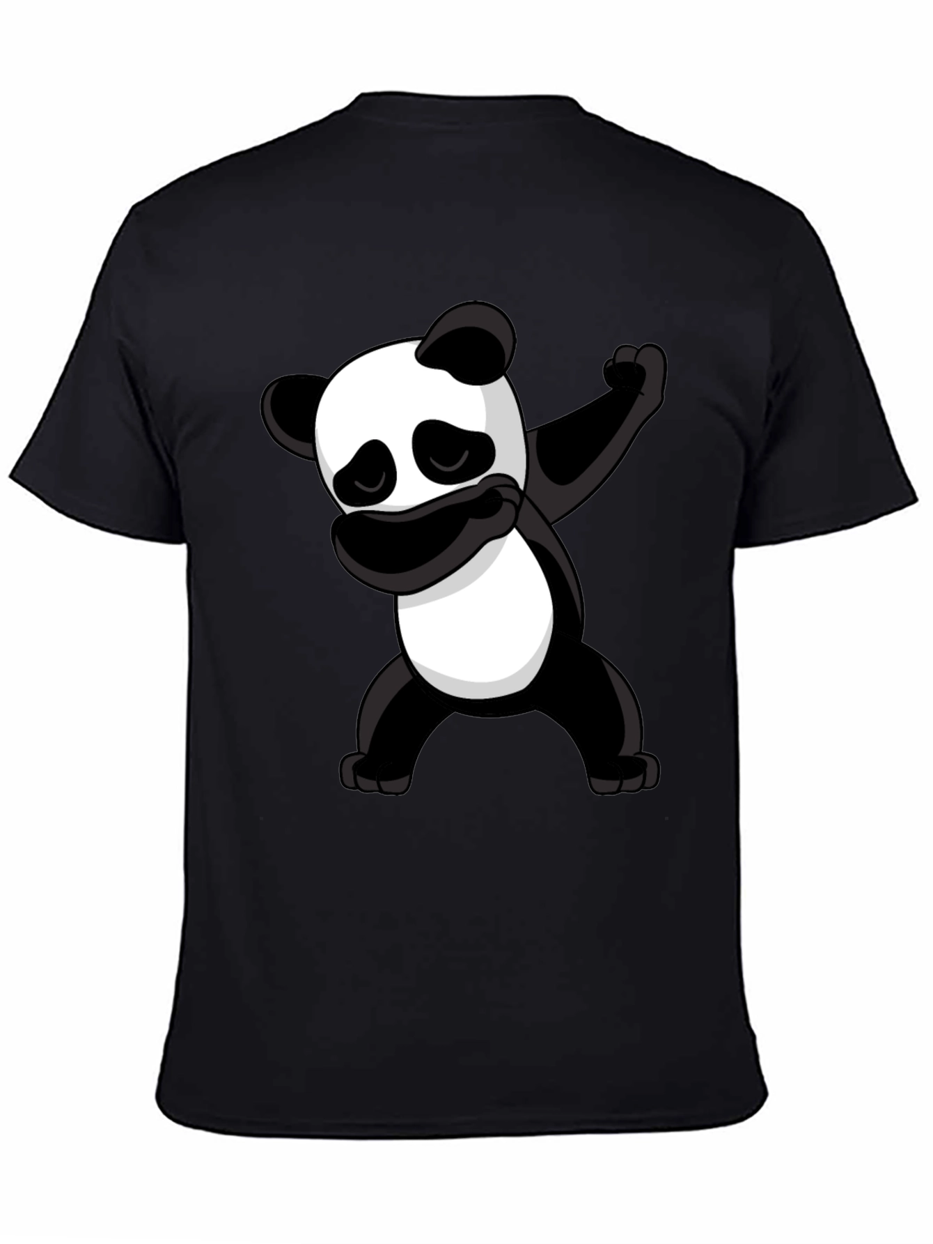 Dabbing Panda Graphic Tee - Black Cotton T-Shirt