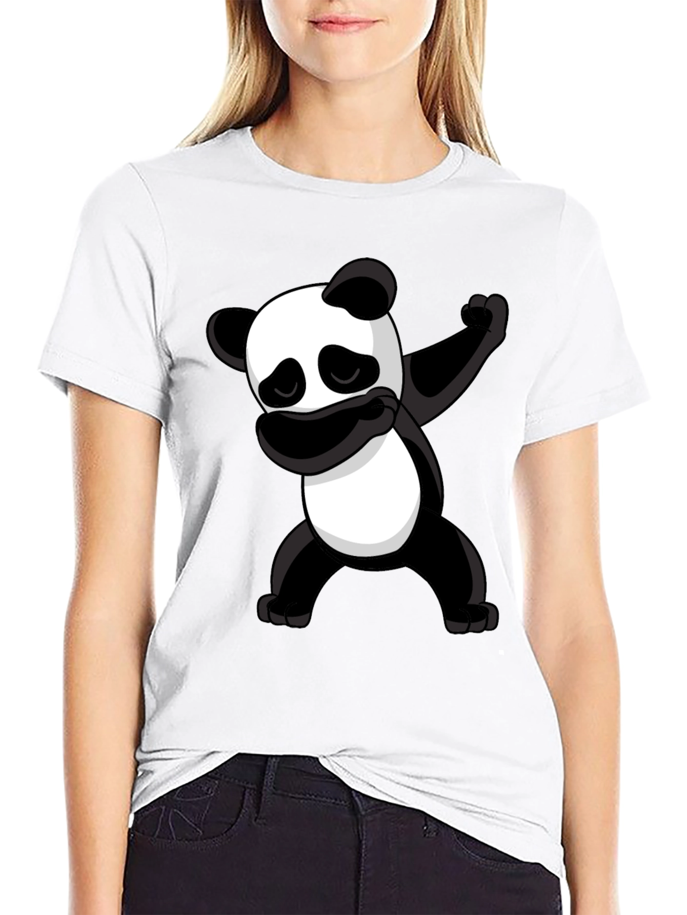 Dabbing Panda Graphic Tee - Black Cotton T-Shirt