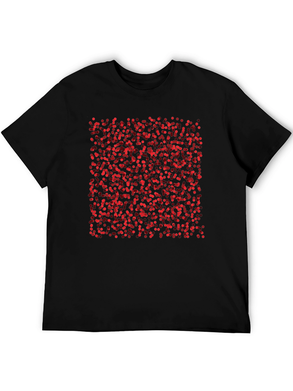 Abstract Red Dots Black T-Shirt