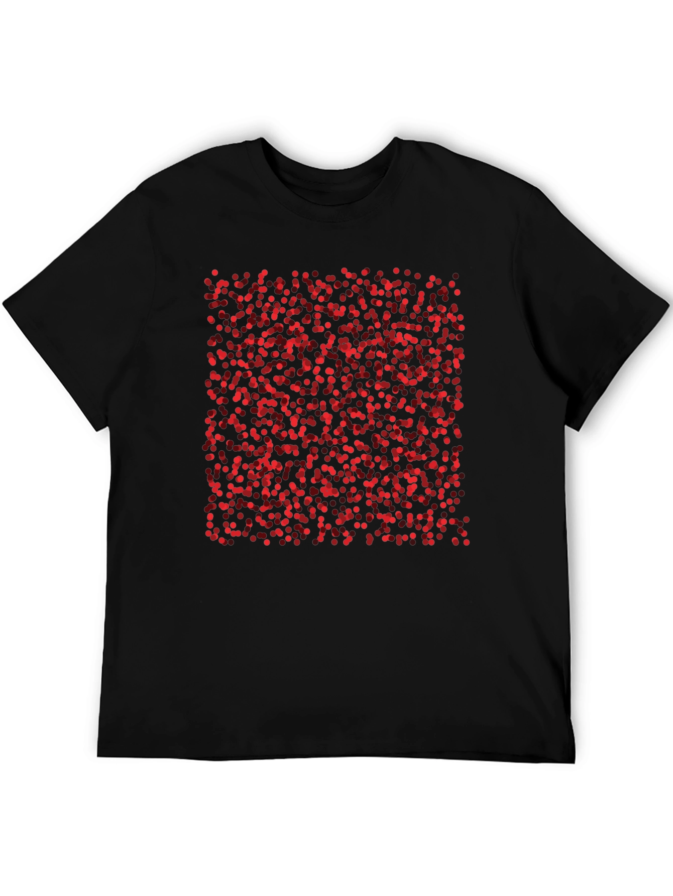 Abstract Red Dots Black T-Shirt