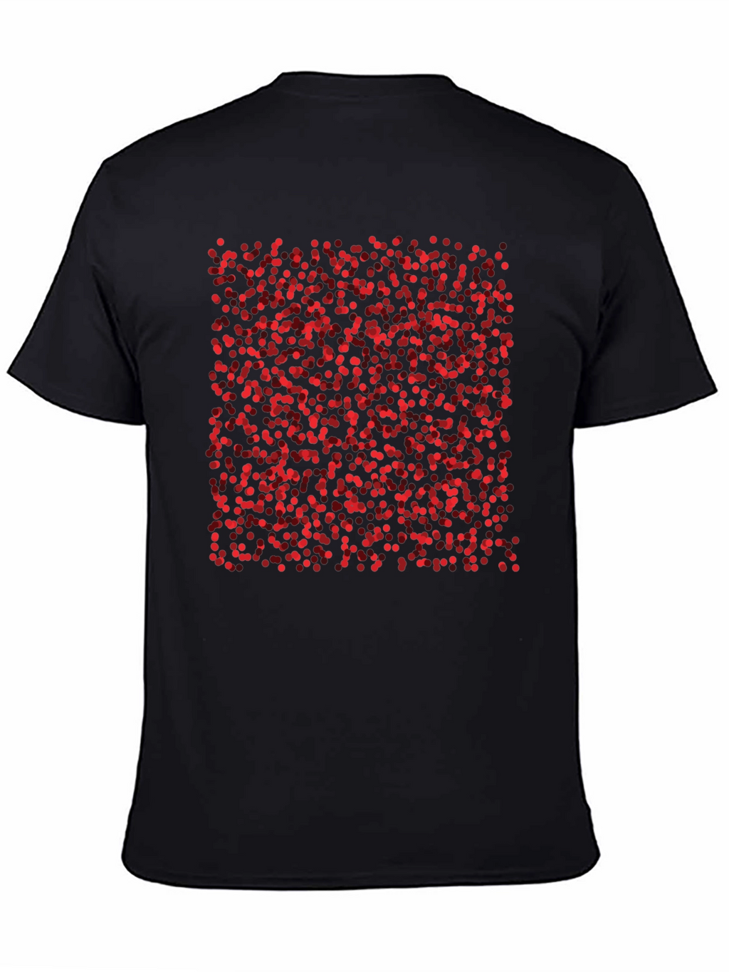 Abstract Red Dots Black T-Shirt