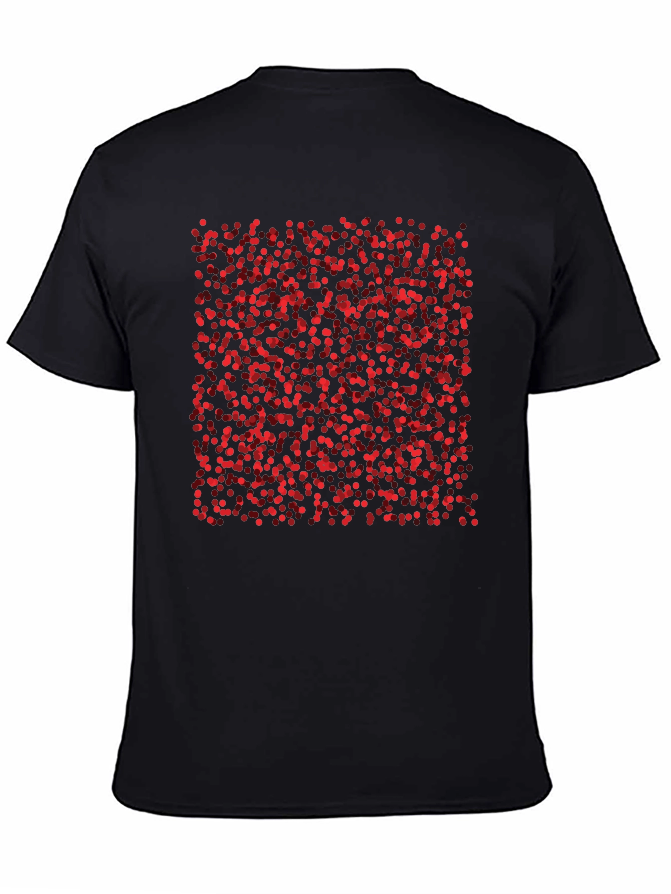 Abstract Red Dots Black T-Shirt