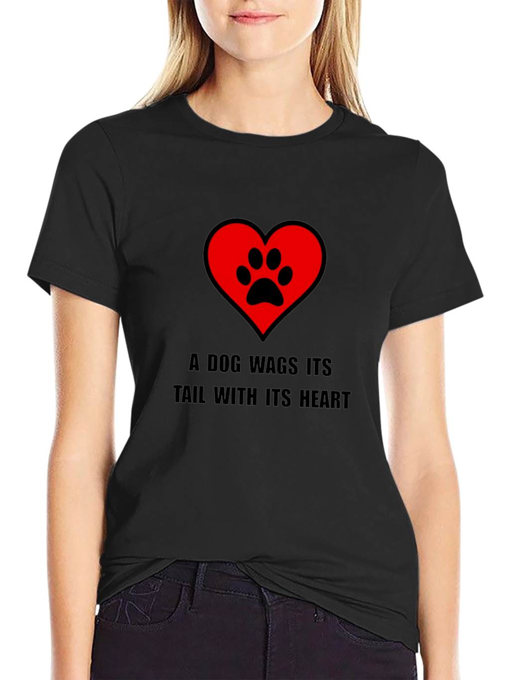 Dog Heart Paw Print Graphic Tee