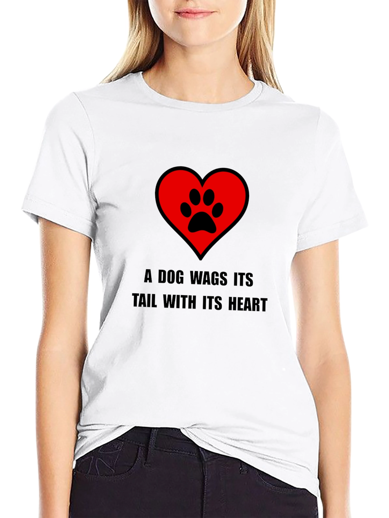 Dog Heart Paw Print Graphic Tee