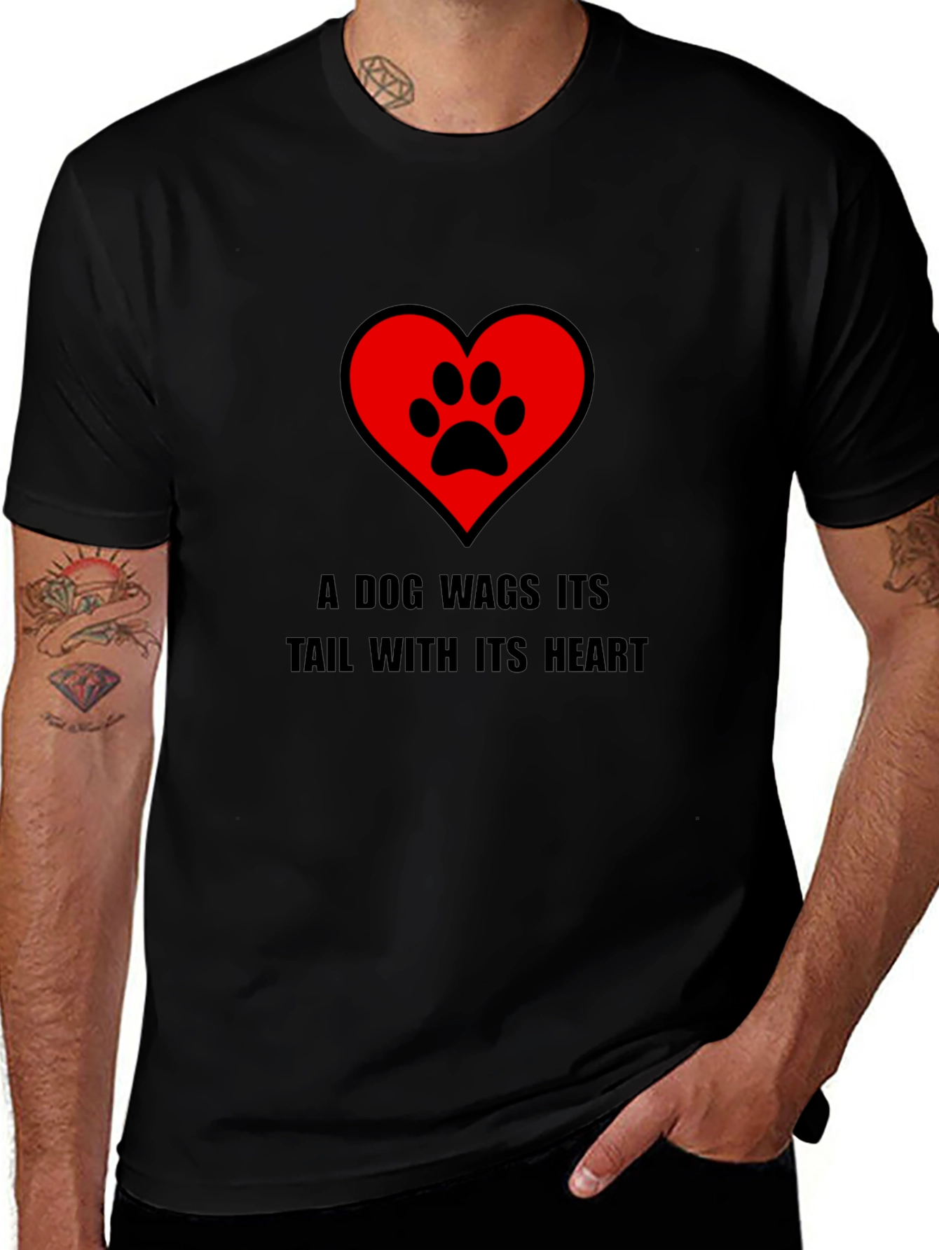 Dog Heart Paw Print Graphic Tee