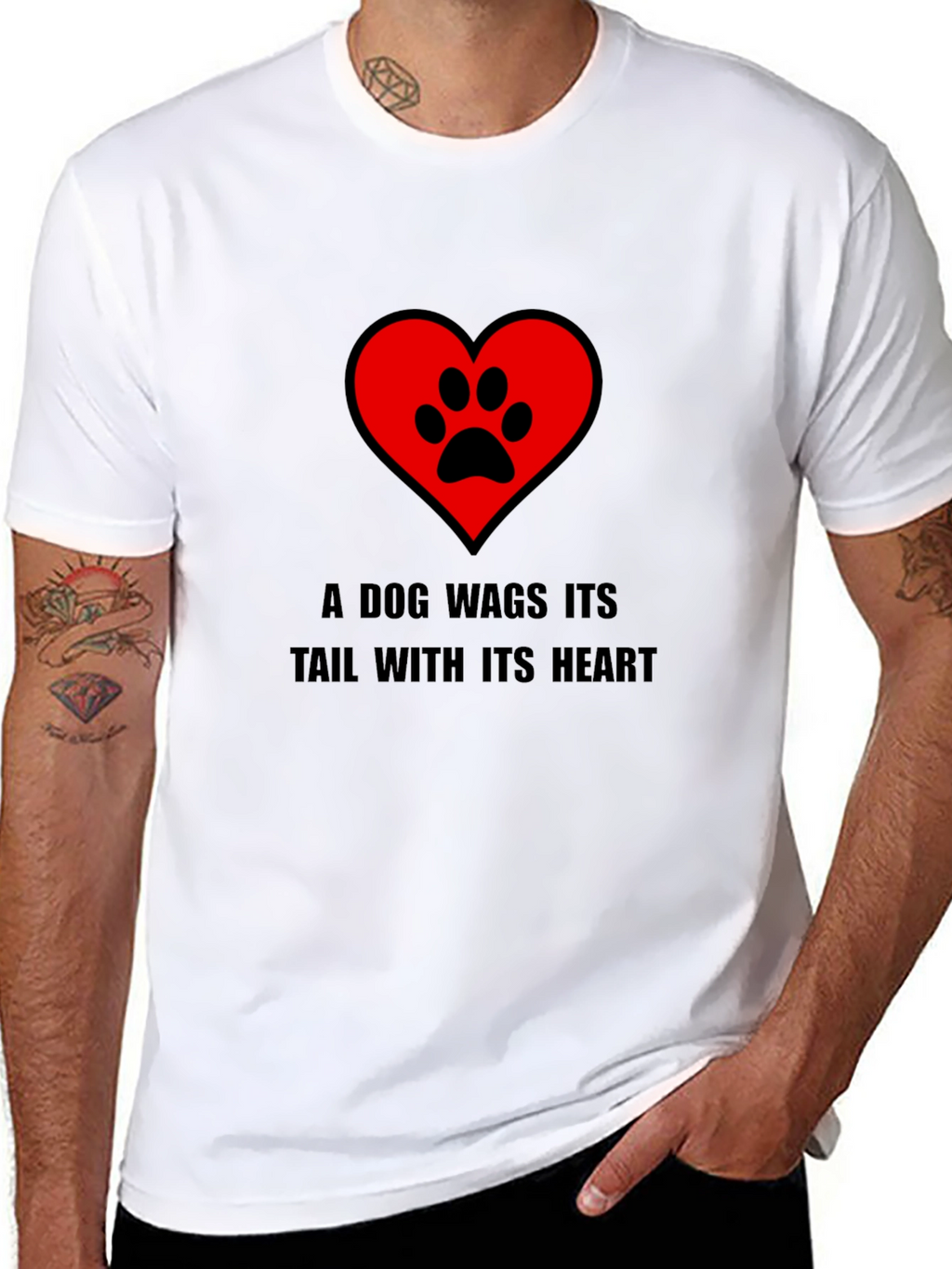 Dog Heart Paw Print Graphic Tee