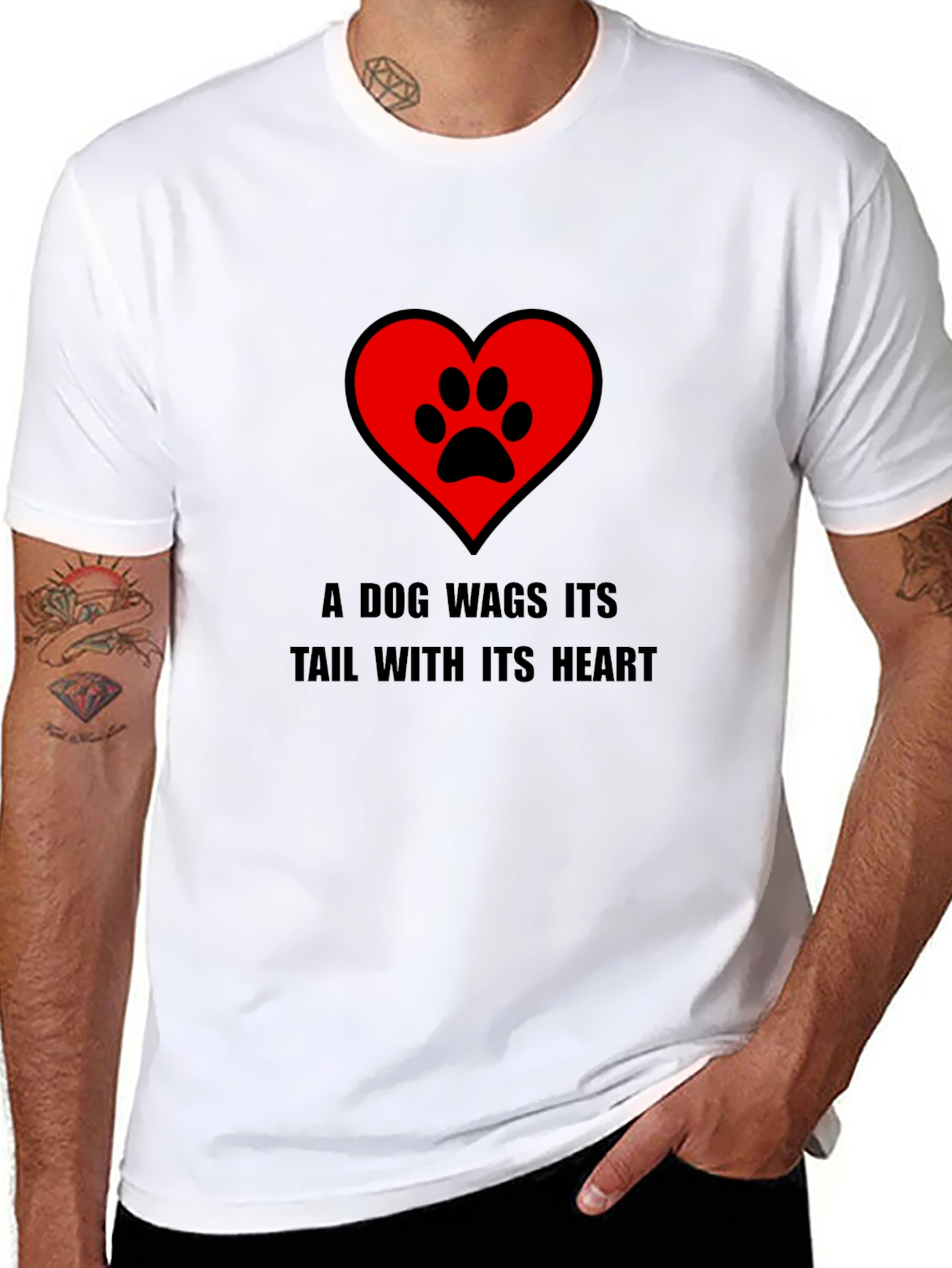 Dog Heart Paw Print Graphic Tee