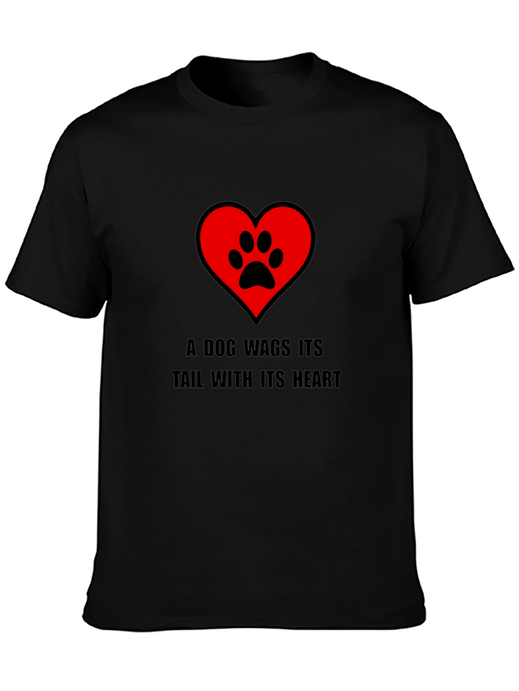 Dog Heart Paw Print Graphic Tee