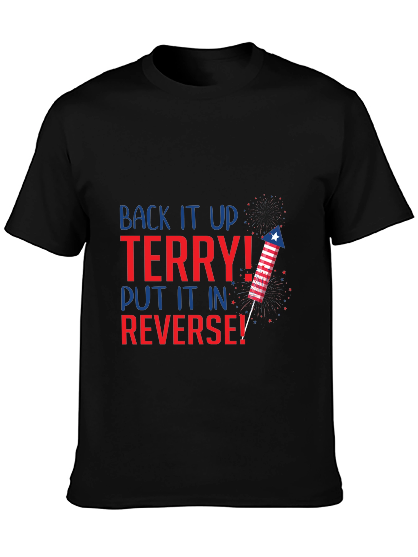 Back It Up Terry T-Shirt - Patriotic Reverse Firework Design