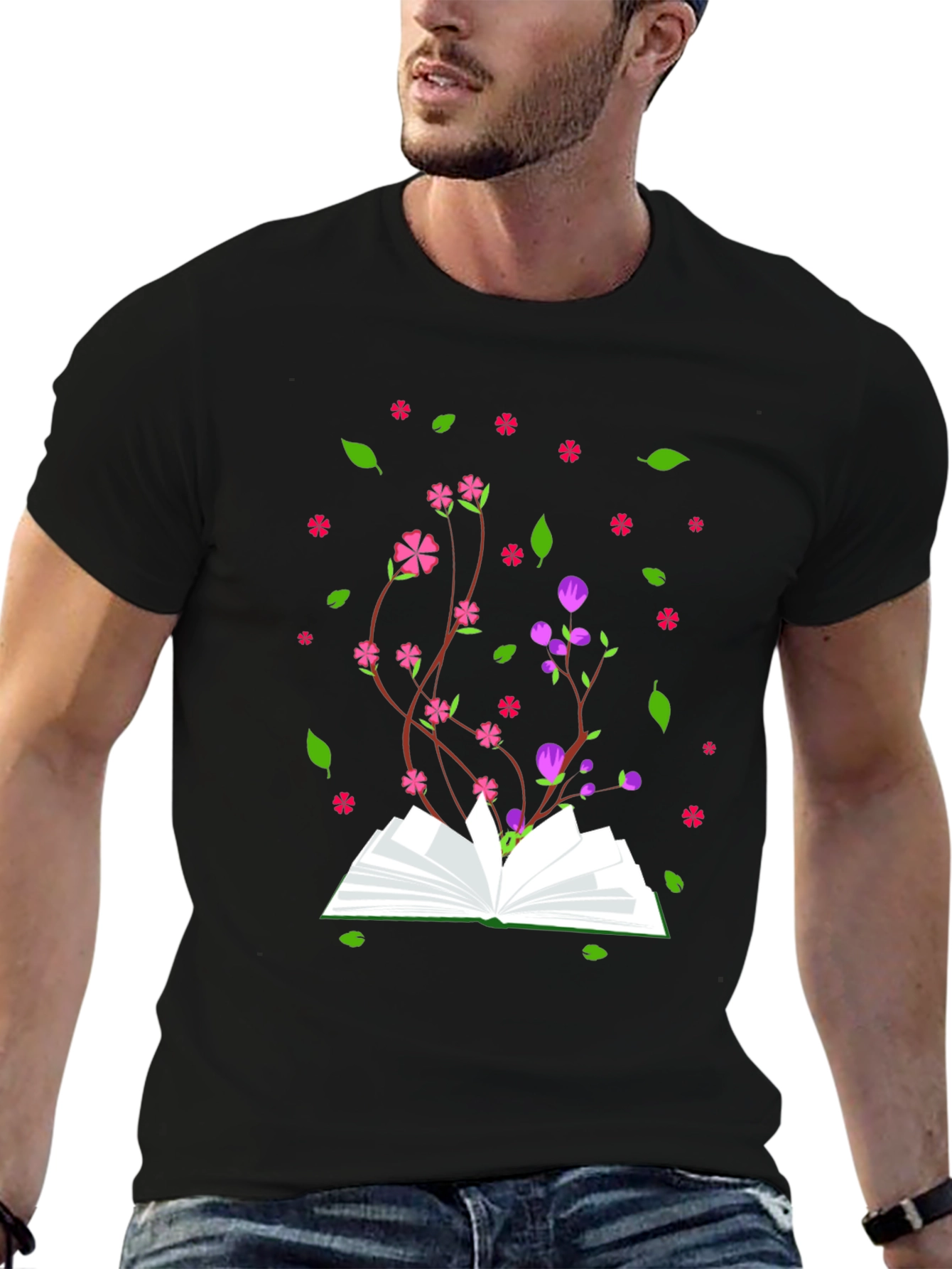 Bookish Bloom Tee - Novelty Floral Book T-Shirt