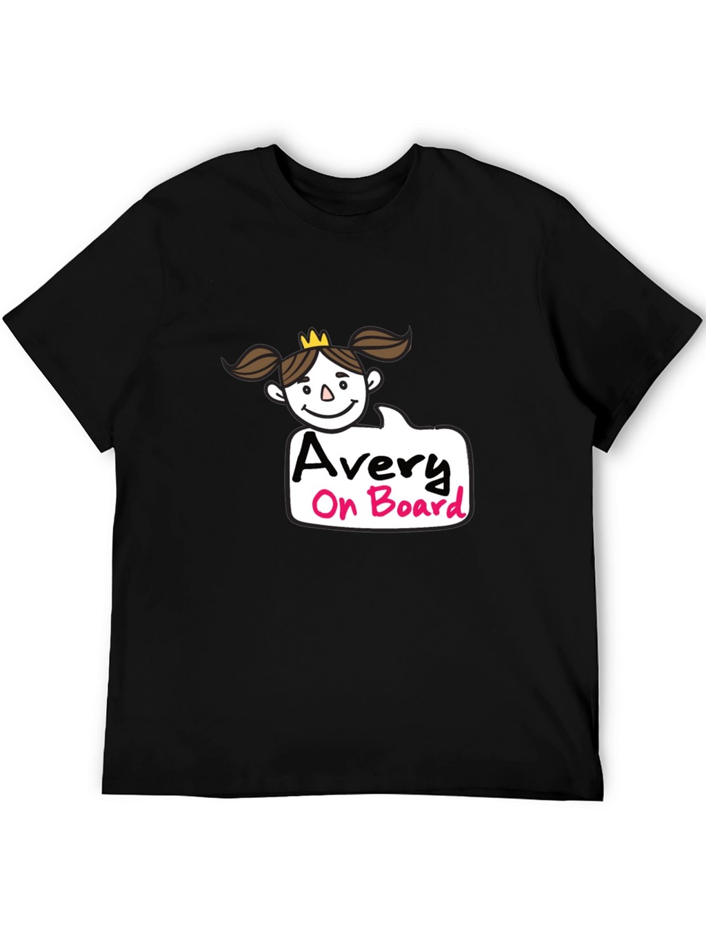Avery On Board Black Cotton T-Shirt
