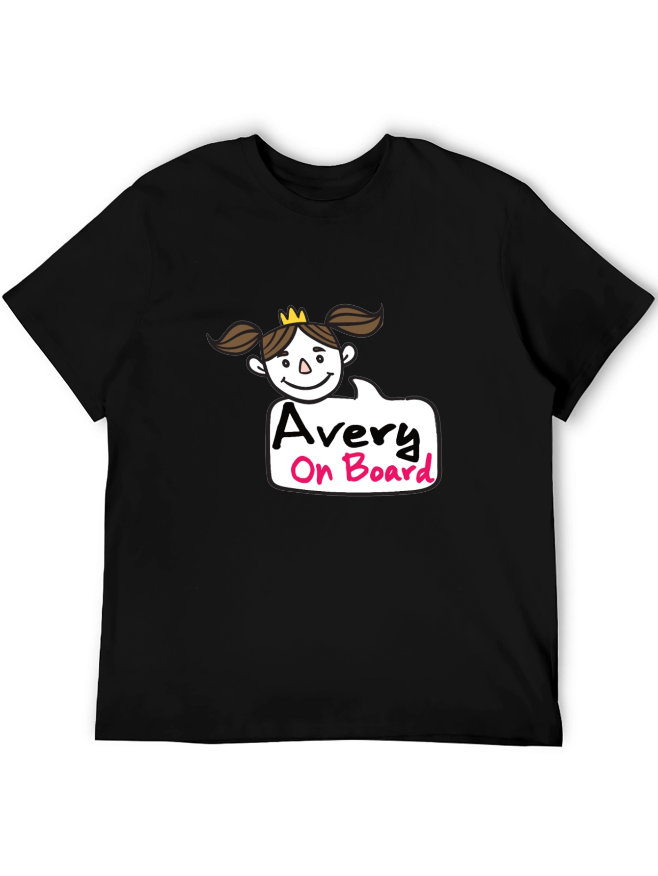 Avery On Board Black Cotton T-Shirt