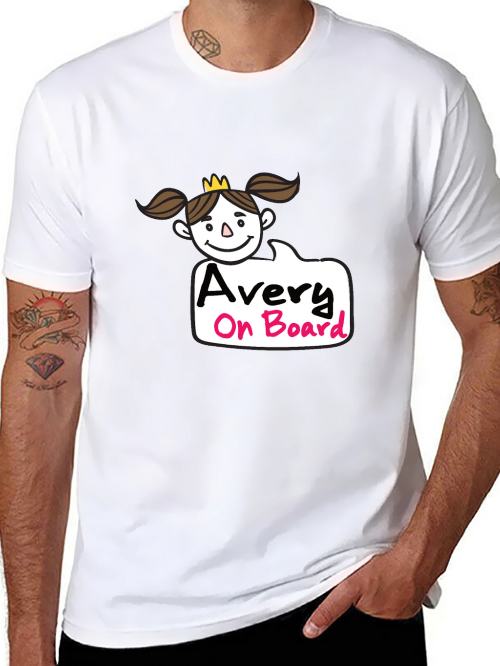 Avery On Board Black Cotton T-Shirt