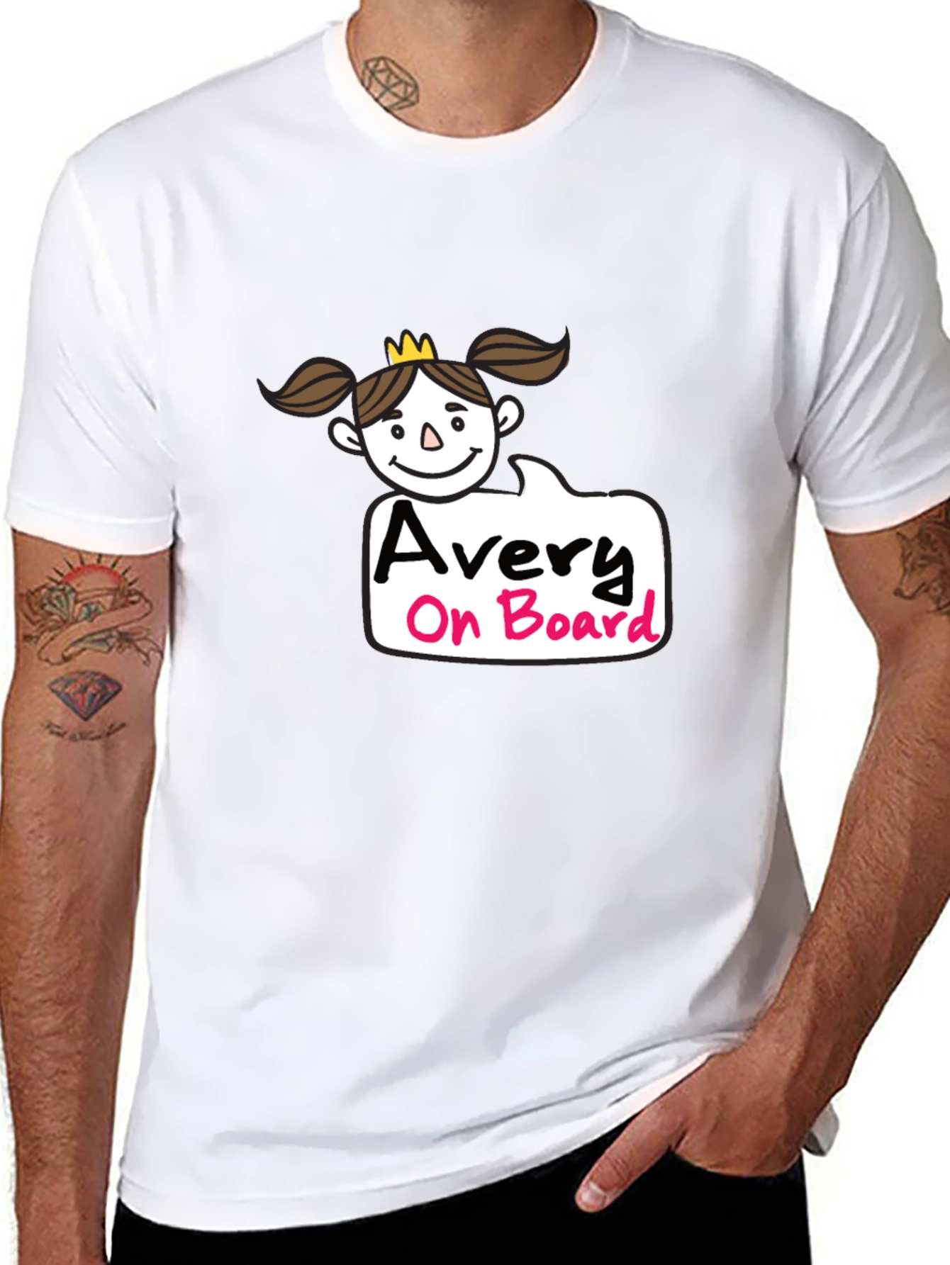 Avery On Board Black Cotton T-Shirt