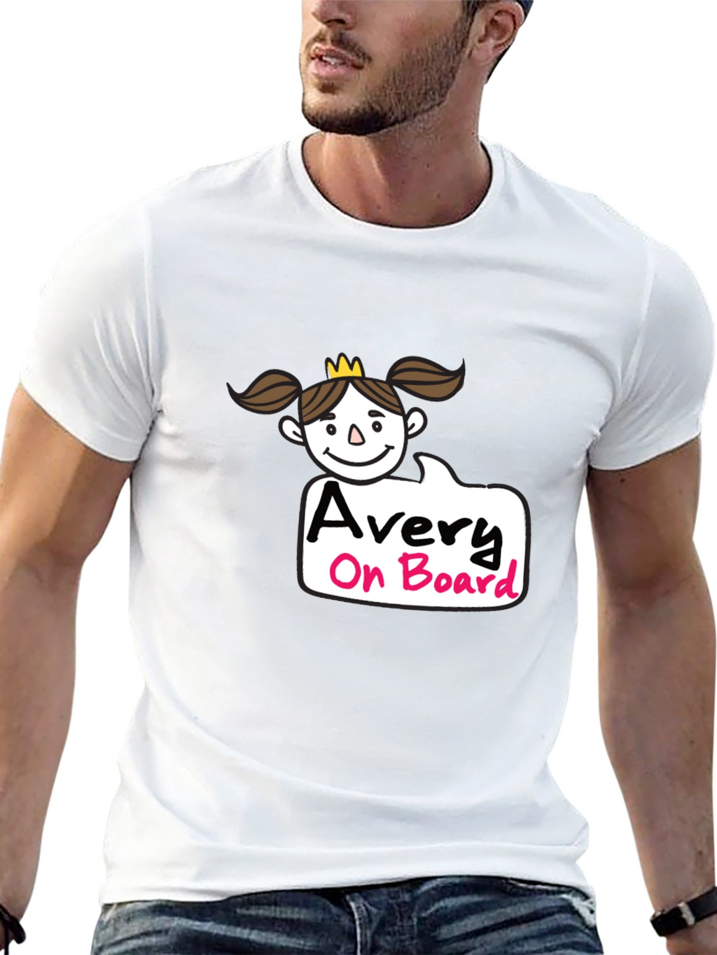 Avery On Board Black Cotton T-Shirt