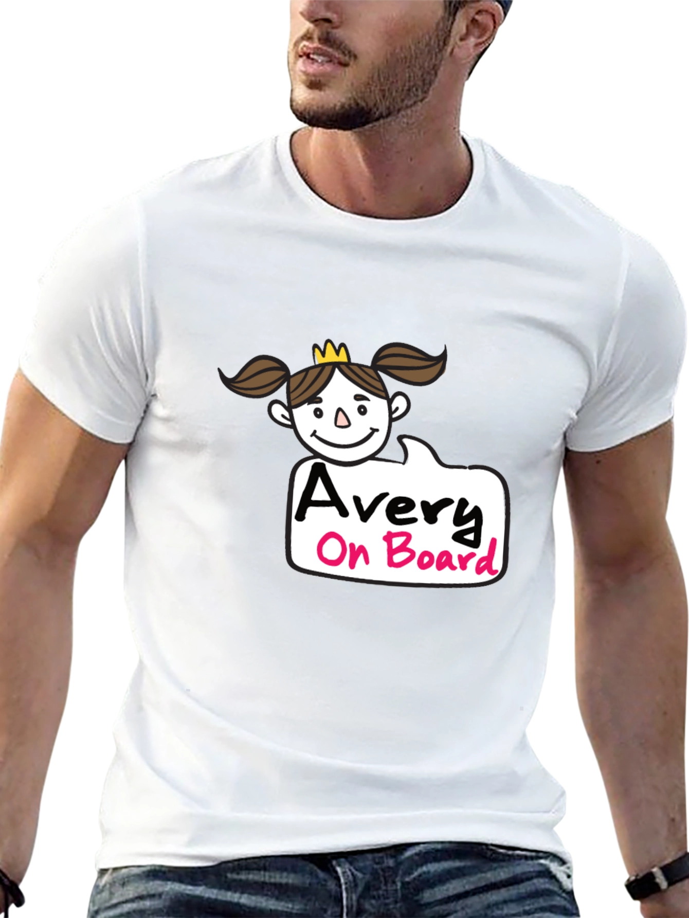 Avery On Board Black Cotton T-Shirt
