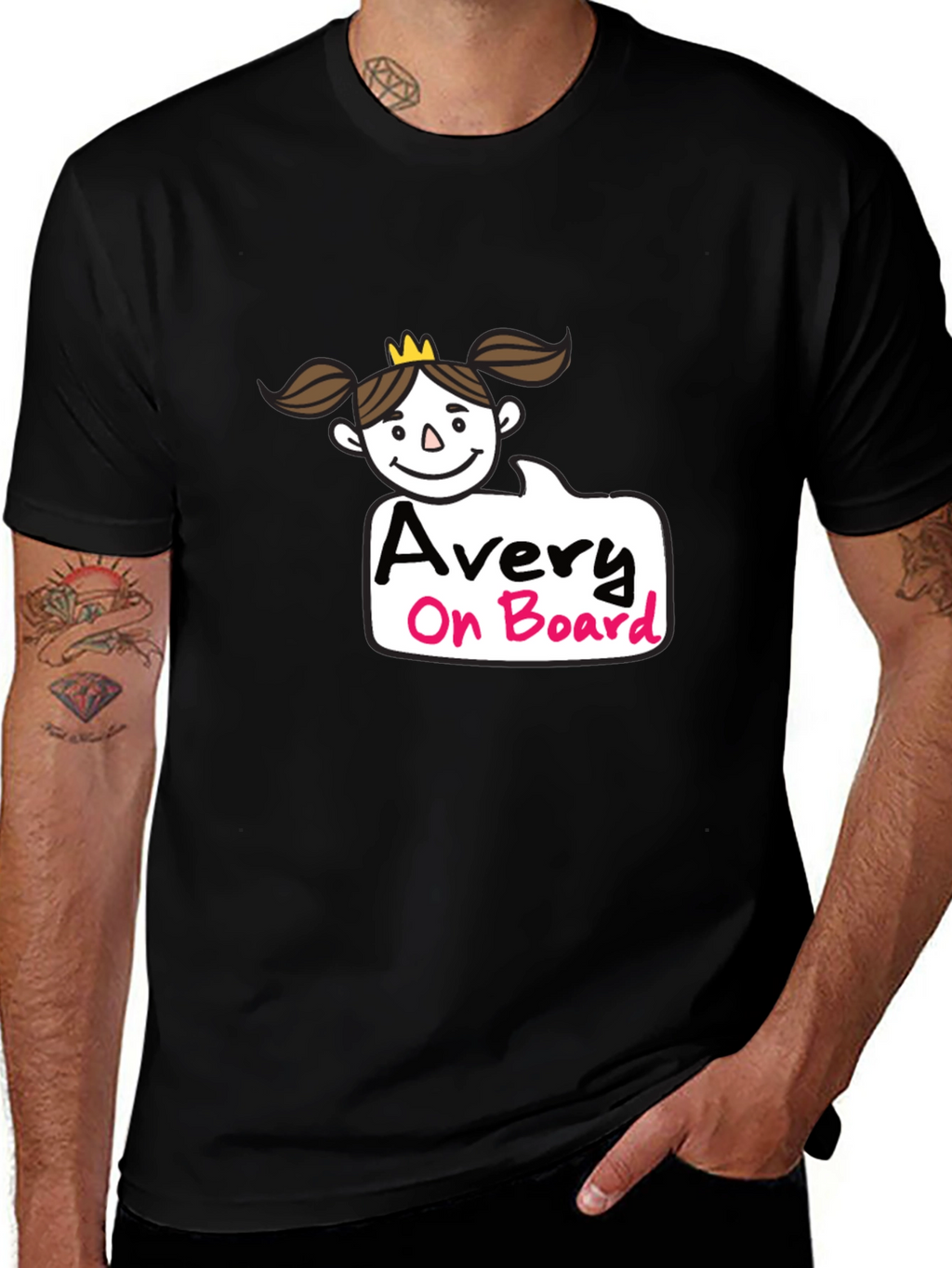 Avery On Board Black Cotton T-Shirt