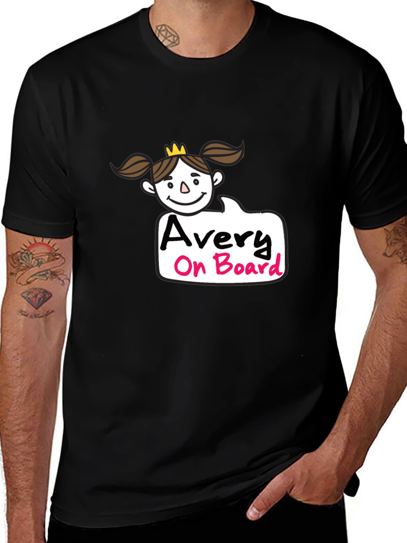 Avery On Board Black Cotton T-Shirt