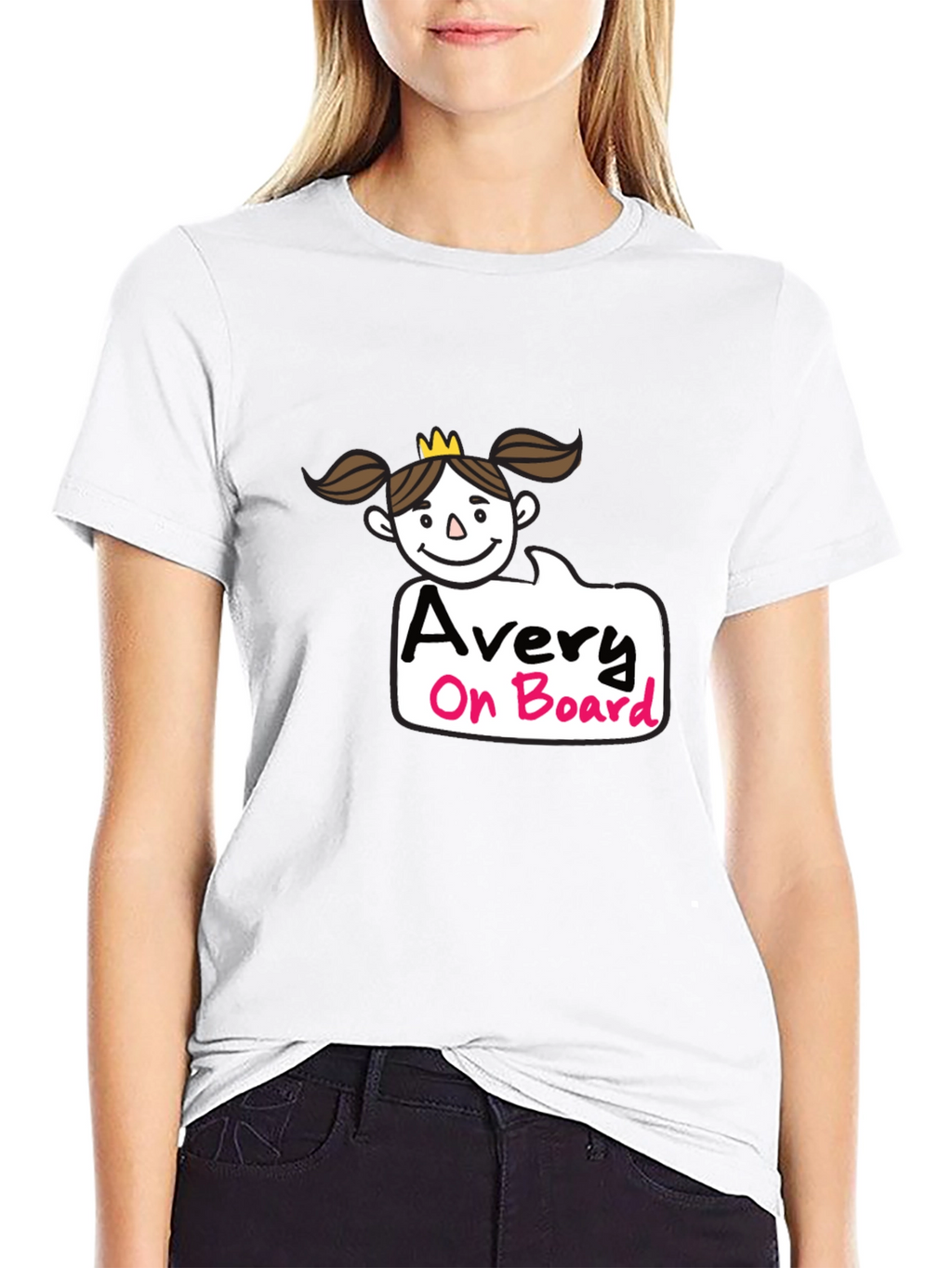 Avery On Board Black Cotton T-Shirt