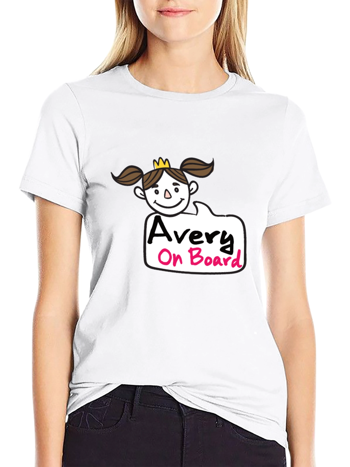 Avery On Board Black Cotton T-Shirt