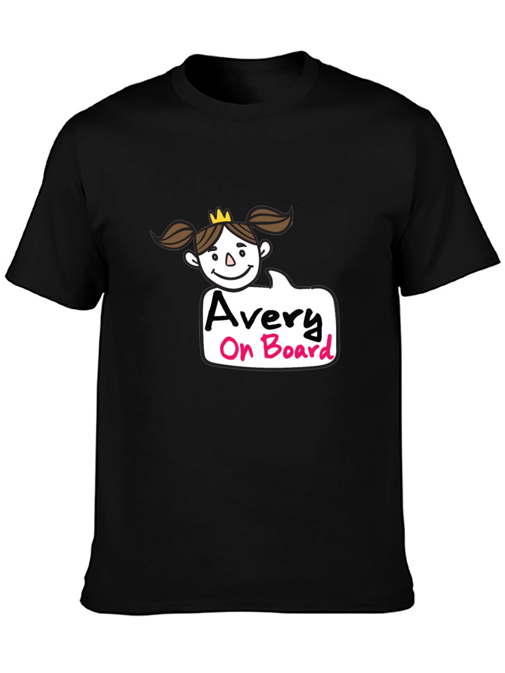 Avery On Board Black Cotton T-Shirt