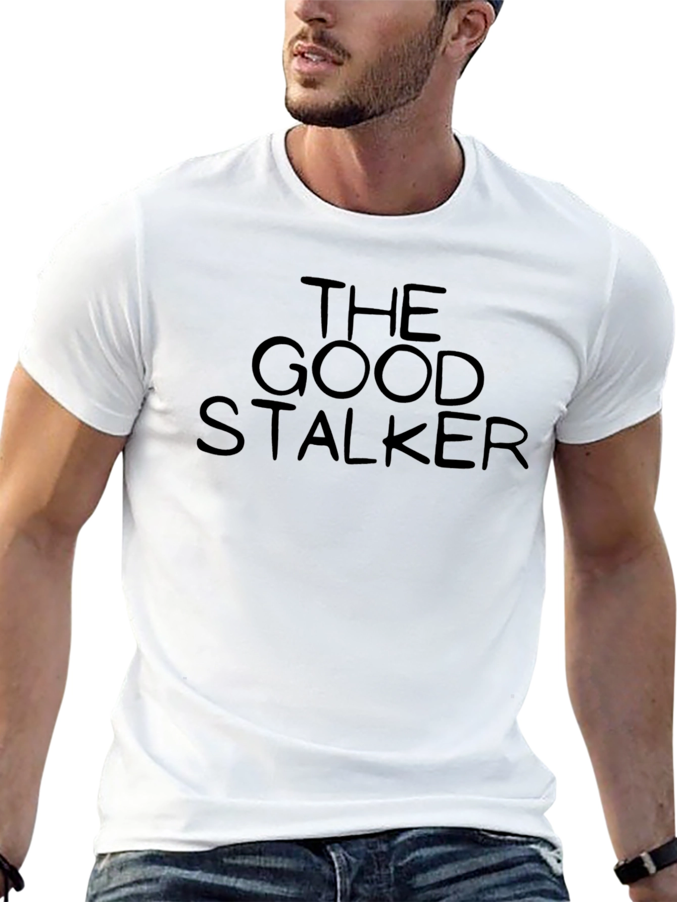 The Good Stalker Graphic Tee - Black Crew Neck T-Shirt