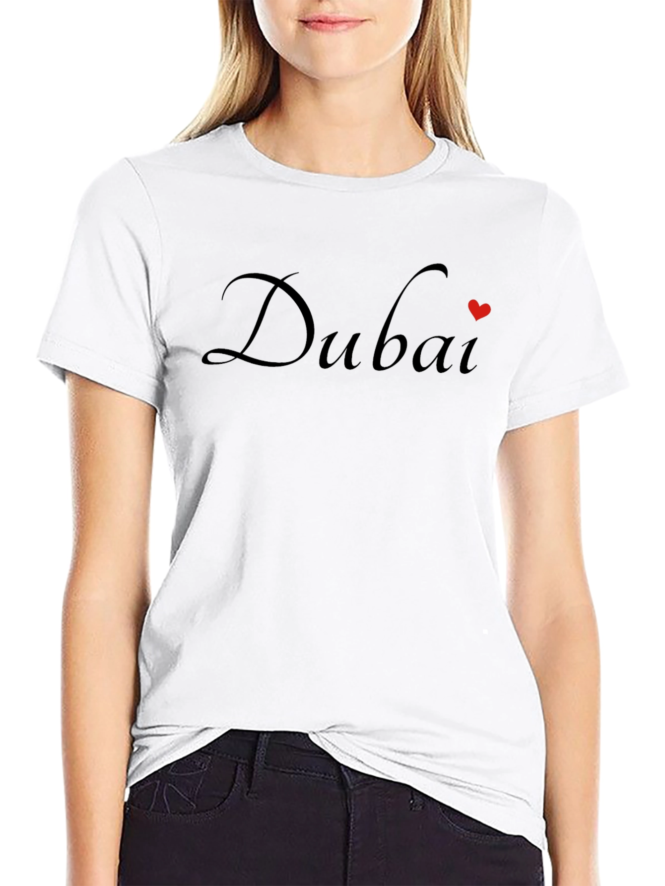 Dubai Heart T-Shirt - Stylish Black Tee