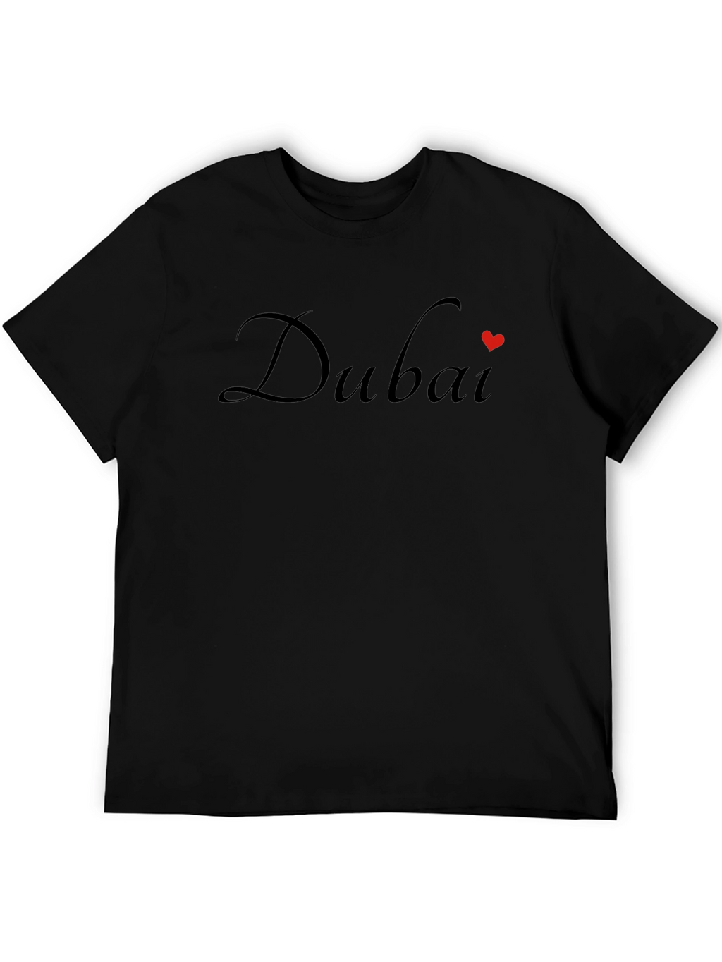Dubai Heart T-Shirt - Stylish Black Tee