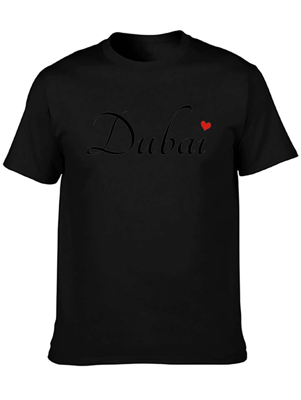 Dubai Heart T-Shirt - Stylish Black Tee