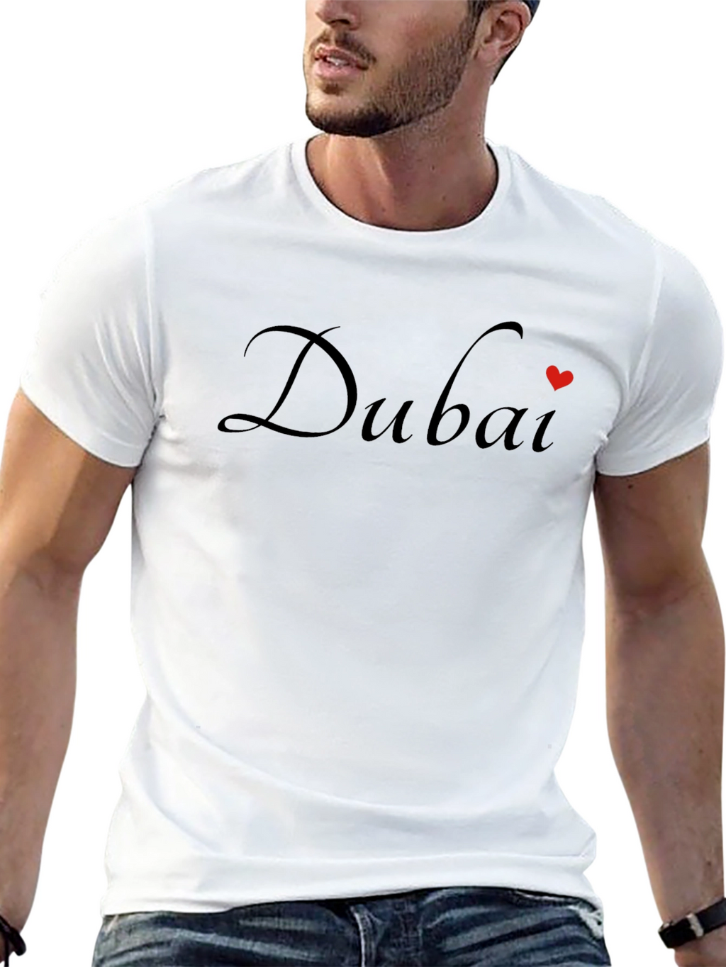 Dubai Heart T-Shirt - Stylish Black Tee