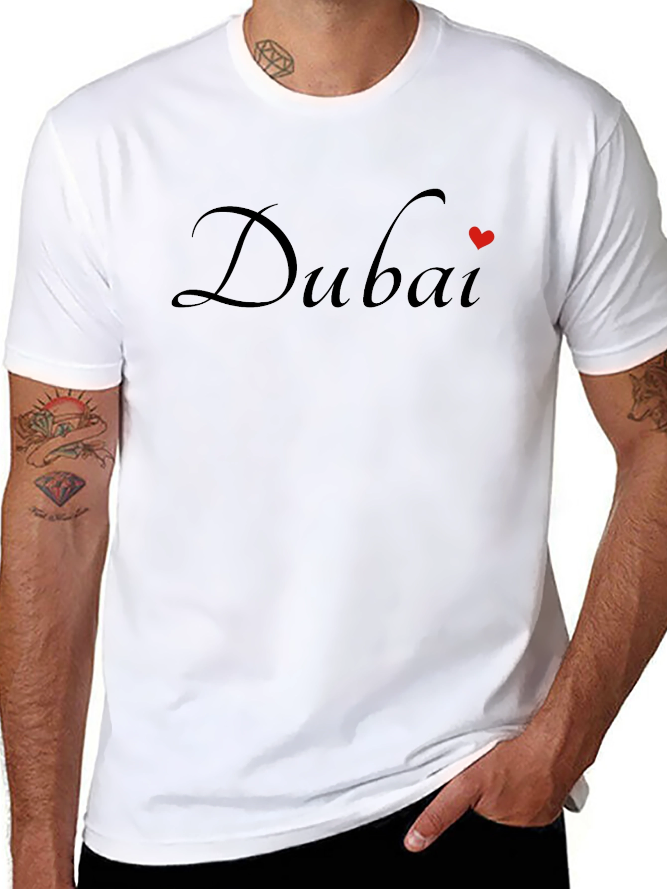 Dubai Heart T-Shirt - Stylish Black Tee