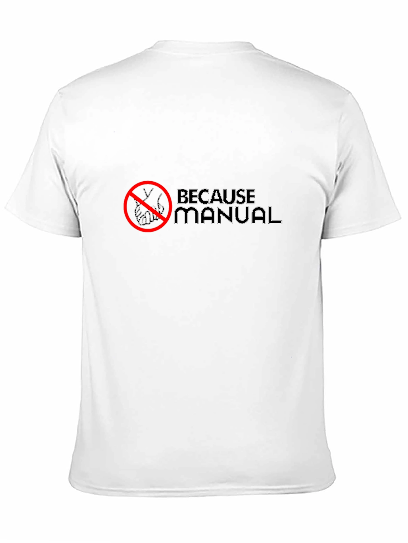 Because Manual Mens Black Graphic Tee