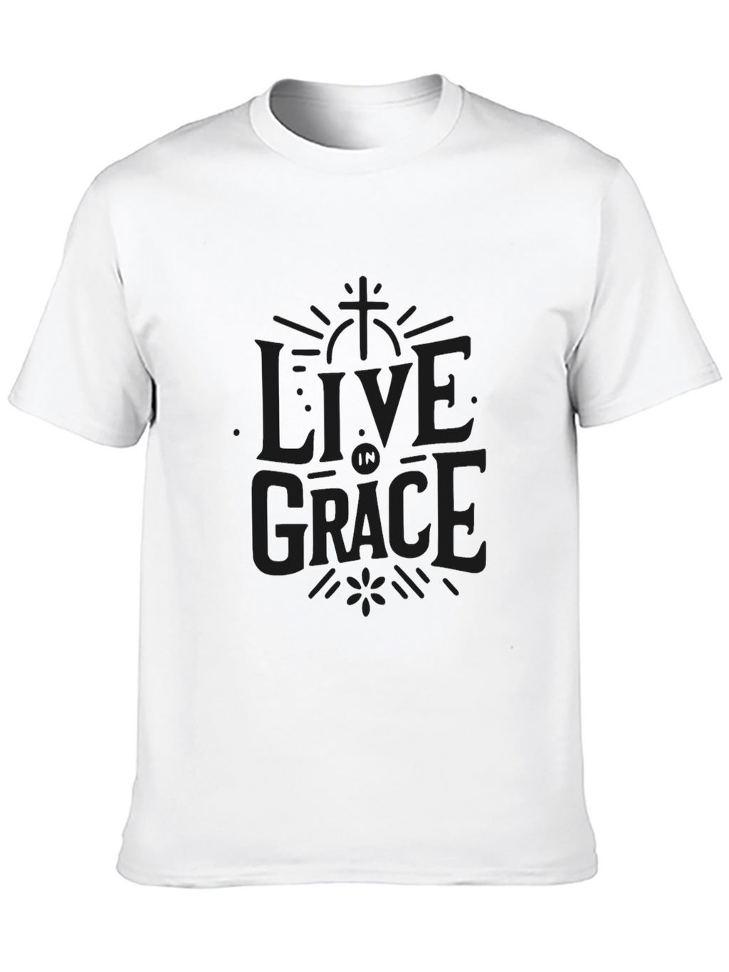 Live In Grace Black Crew Neck T-Shirt