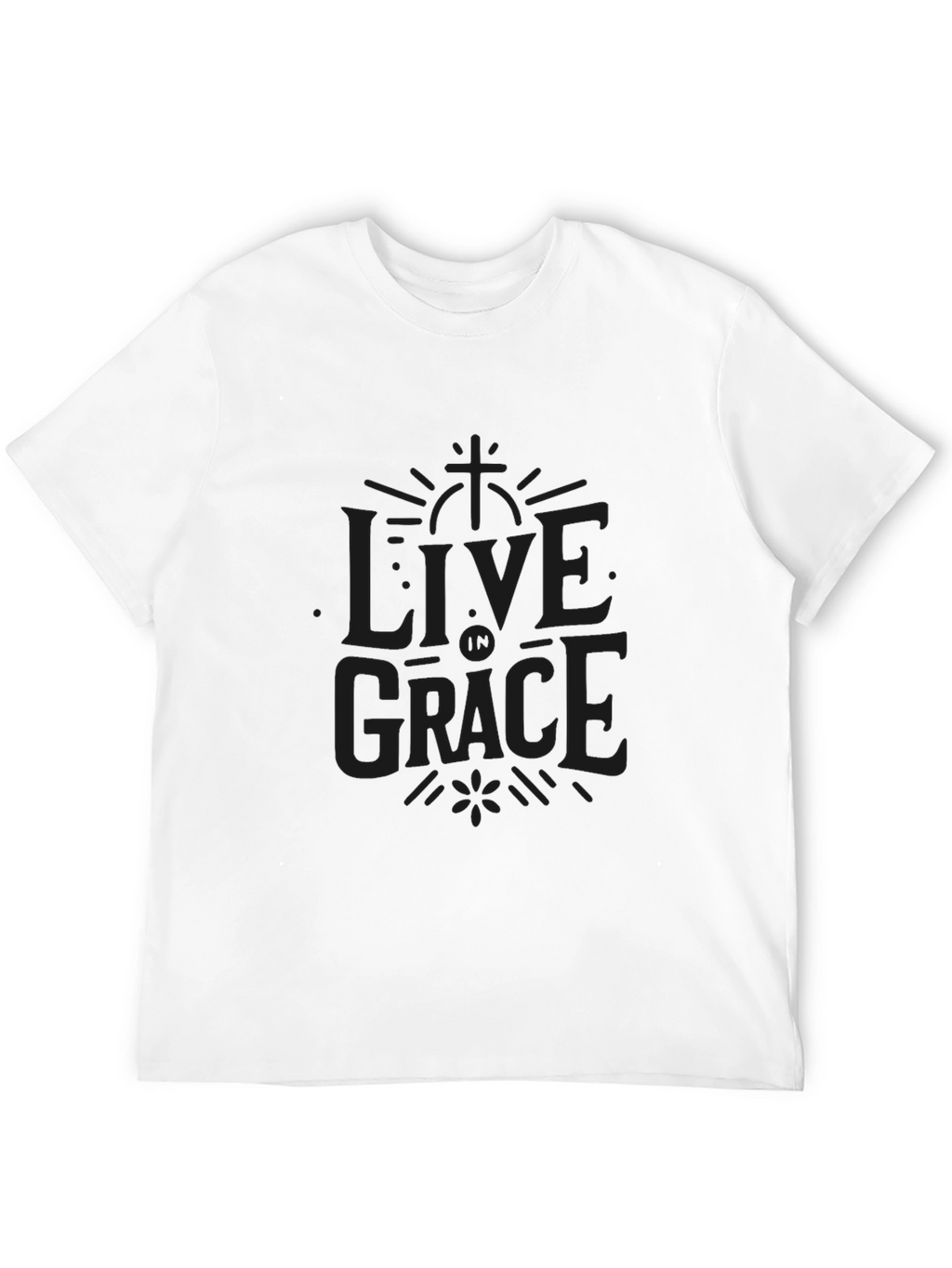 Live In Grace Black Crew Neck T-Shirt