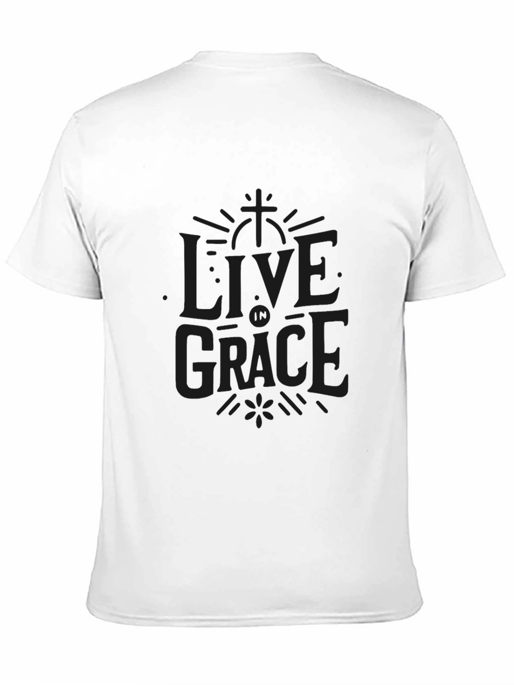 Live In Grace Black Crew Neck T-Shirt