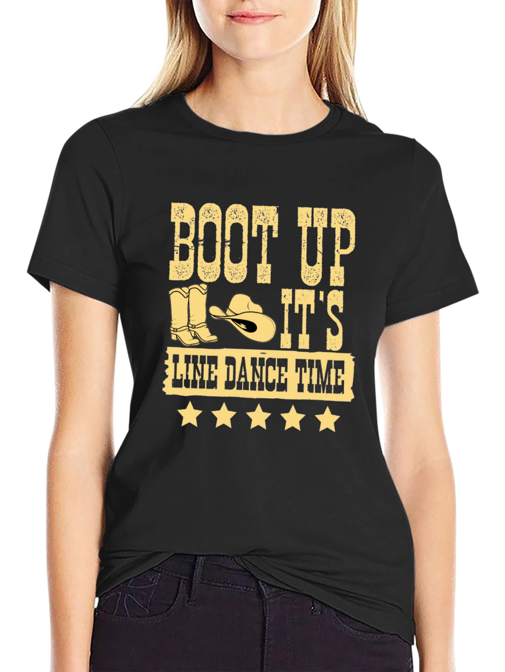 Boot Up Line Dance Time Black T-Shirt
