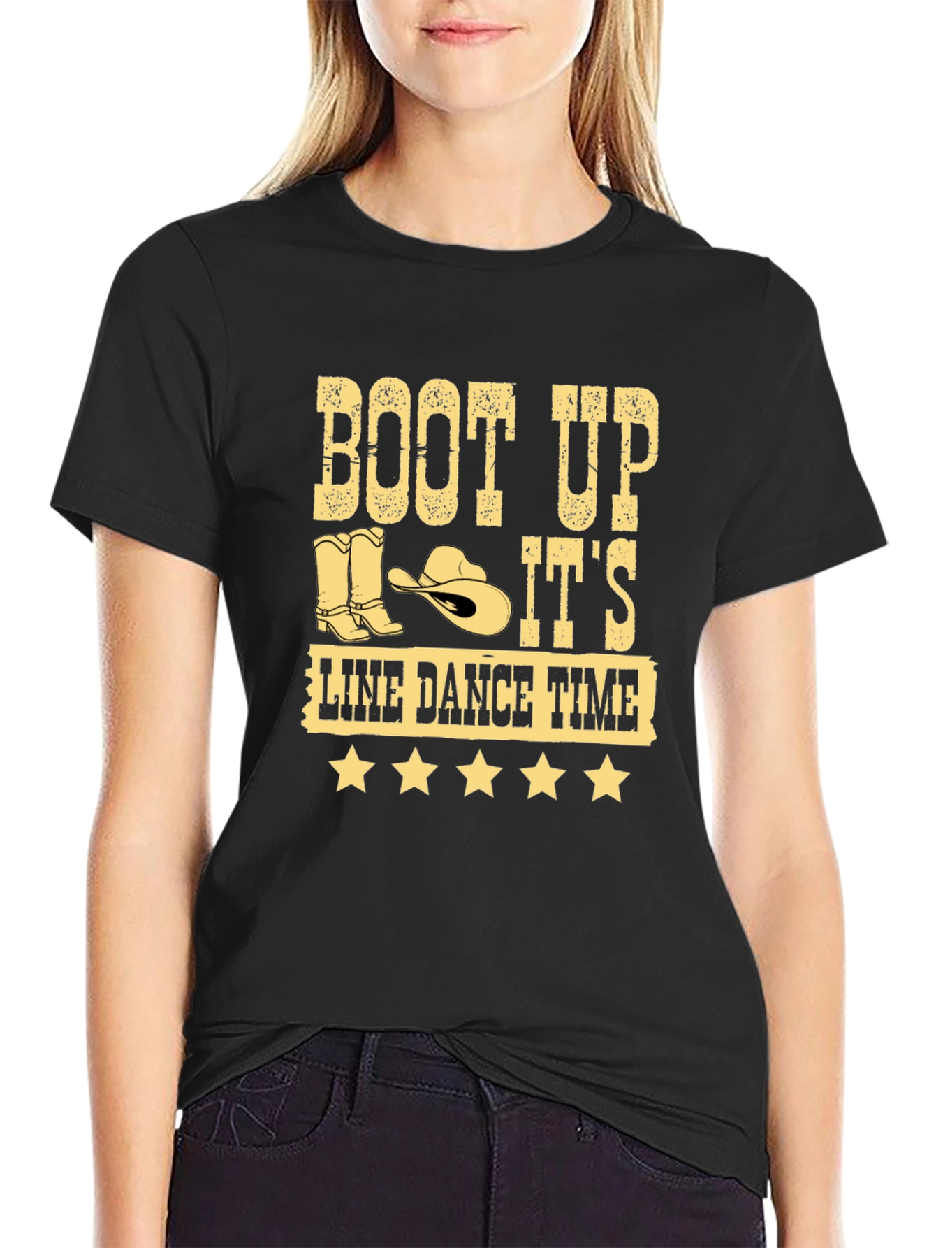 Boot Up Line Dance Time Black T-Shirt