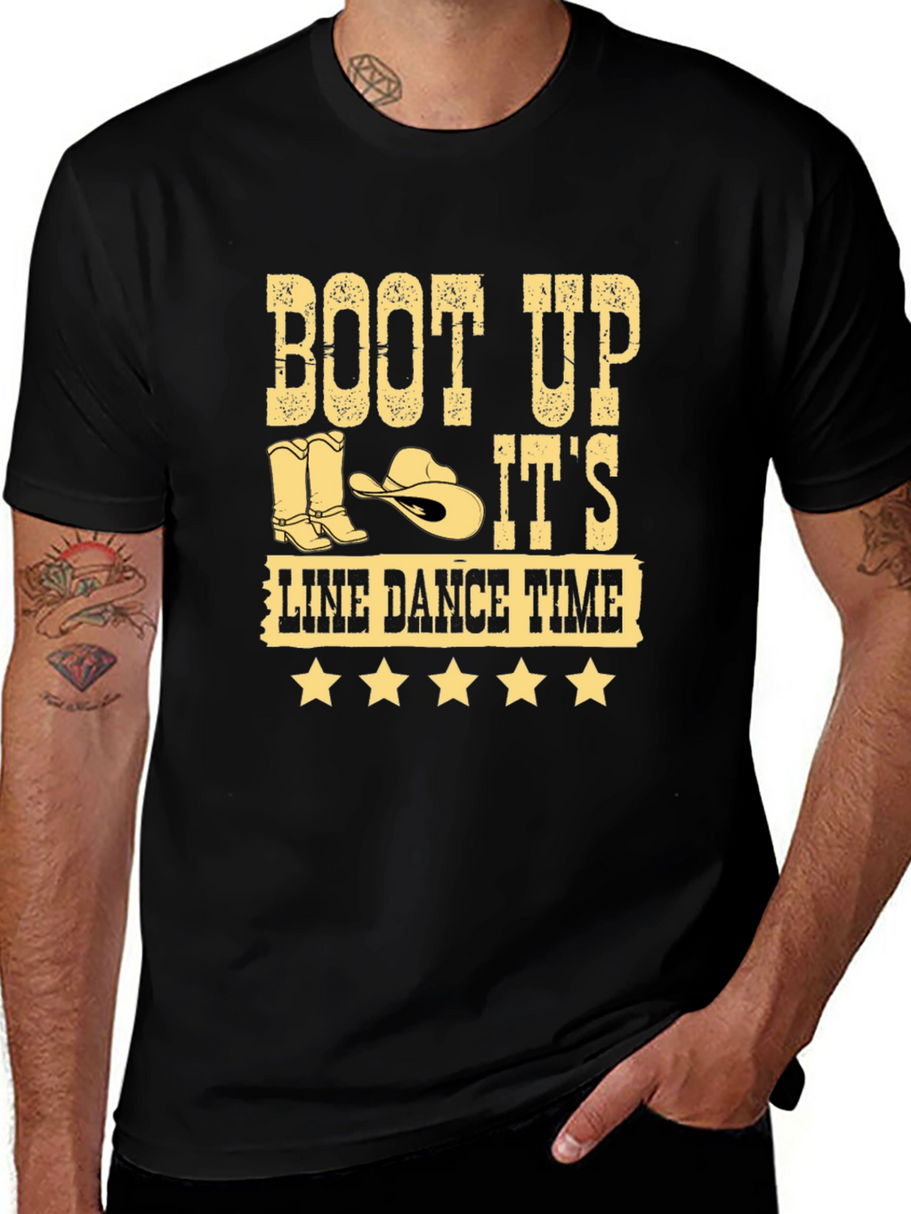 Boot Up Line Dance Time Black T-Shirt