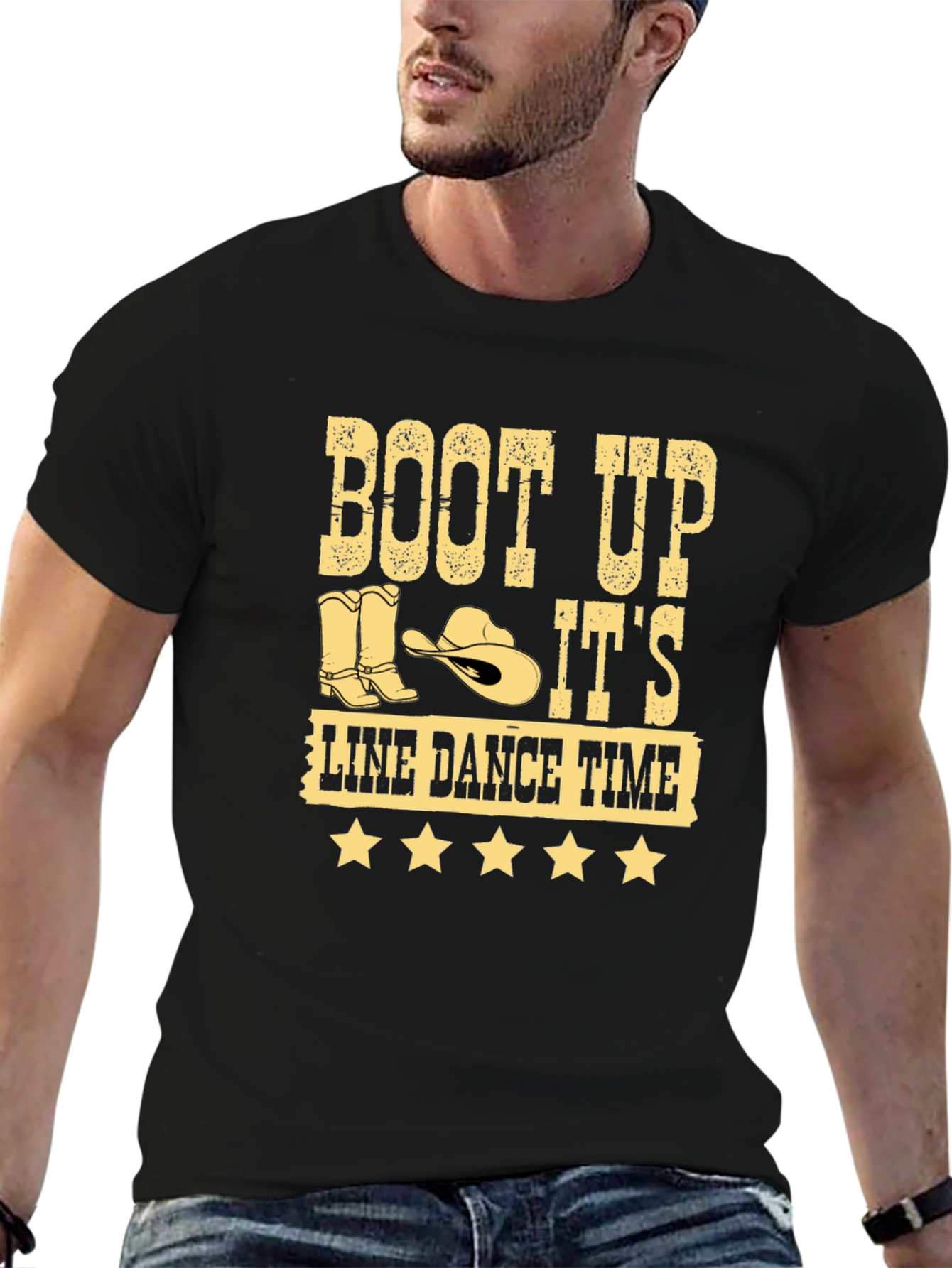 Boot Up Line Dance Time Black T-Shirt
