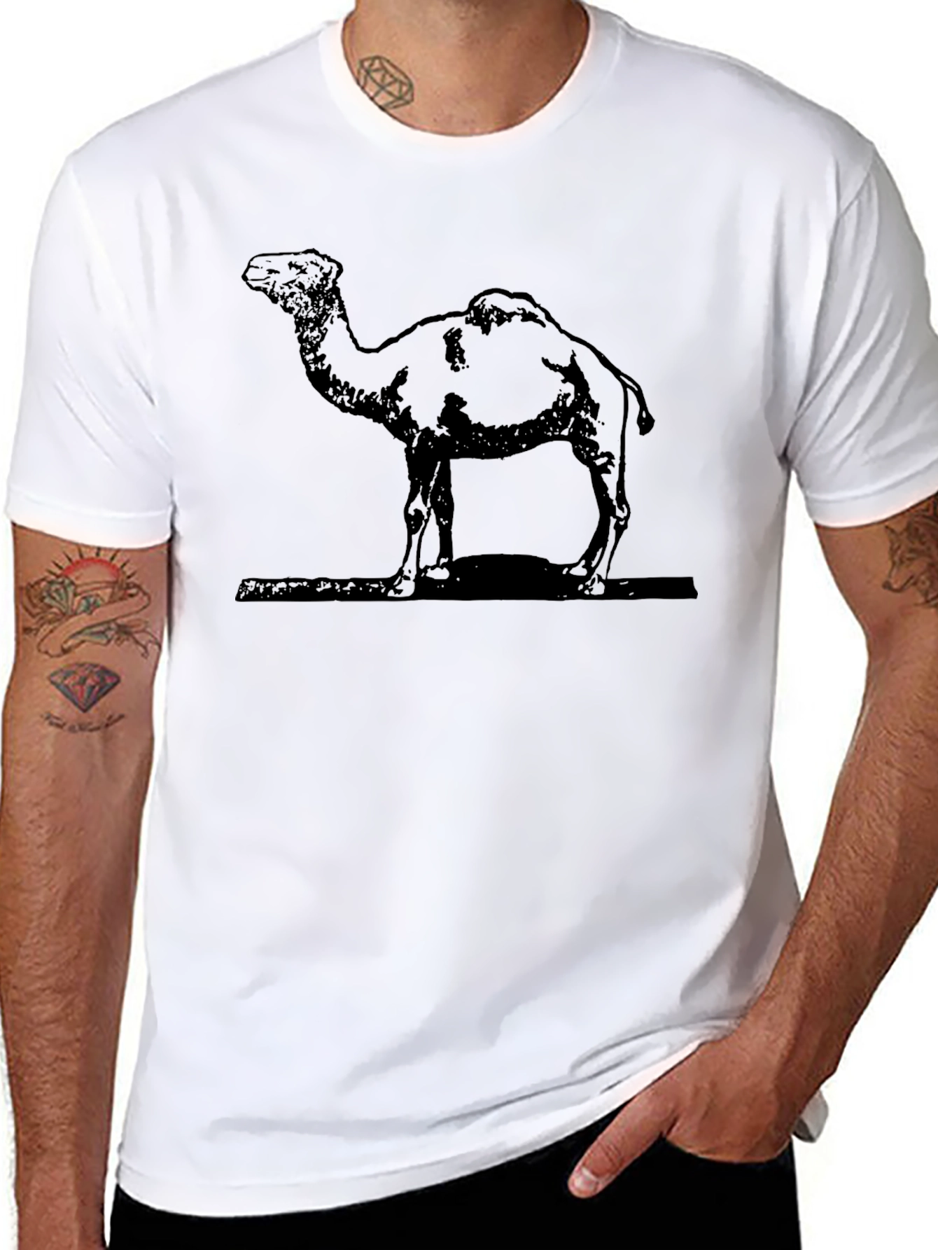 Camel Graphic Tee - Classic Black