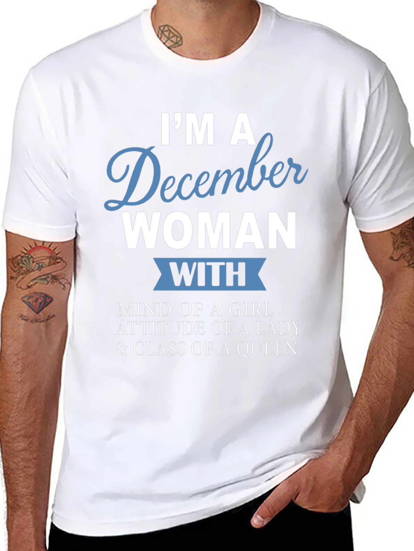 December Woman Graphic Tee - Birthday Gift Idea