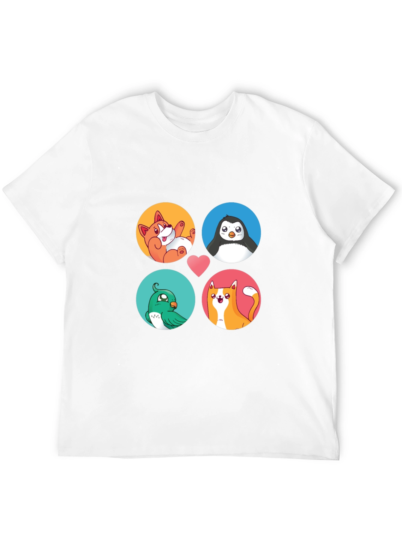 Cute Cartoon Animals T-Shirt - Soft Cotton Blend