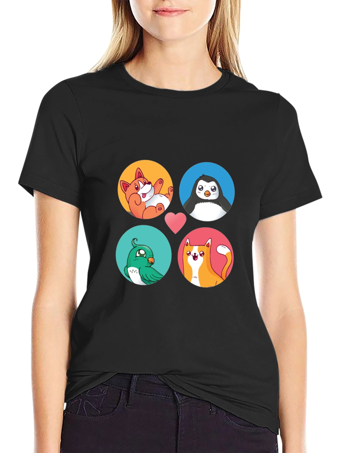 Cute Cartoon Animals T-Shirt - Soft Cotton Blend