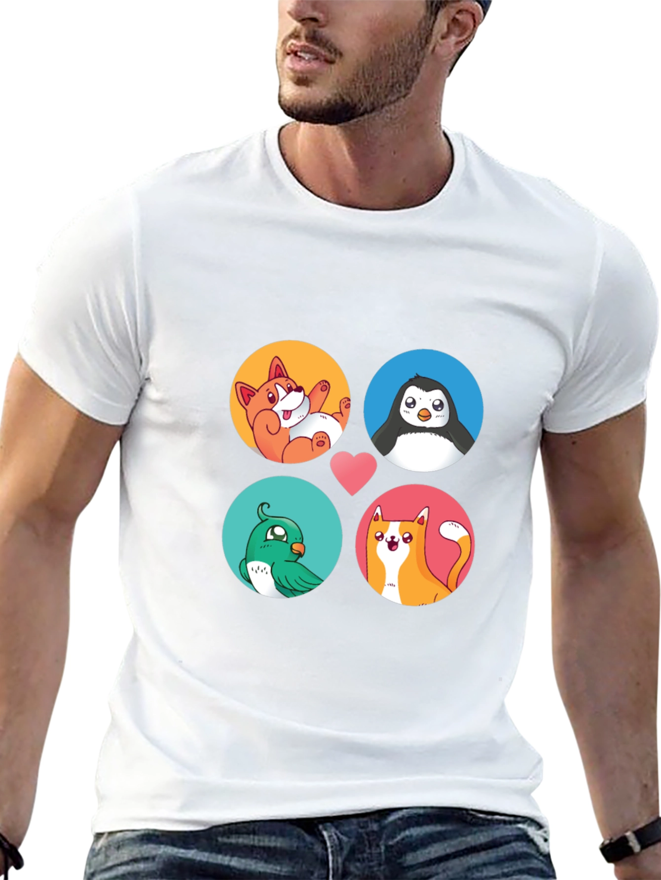 Cute Cartoon Animals T-Shirt - Soft Cotton Blend
