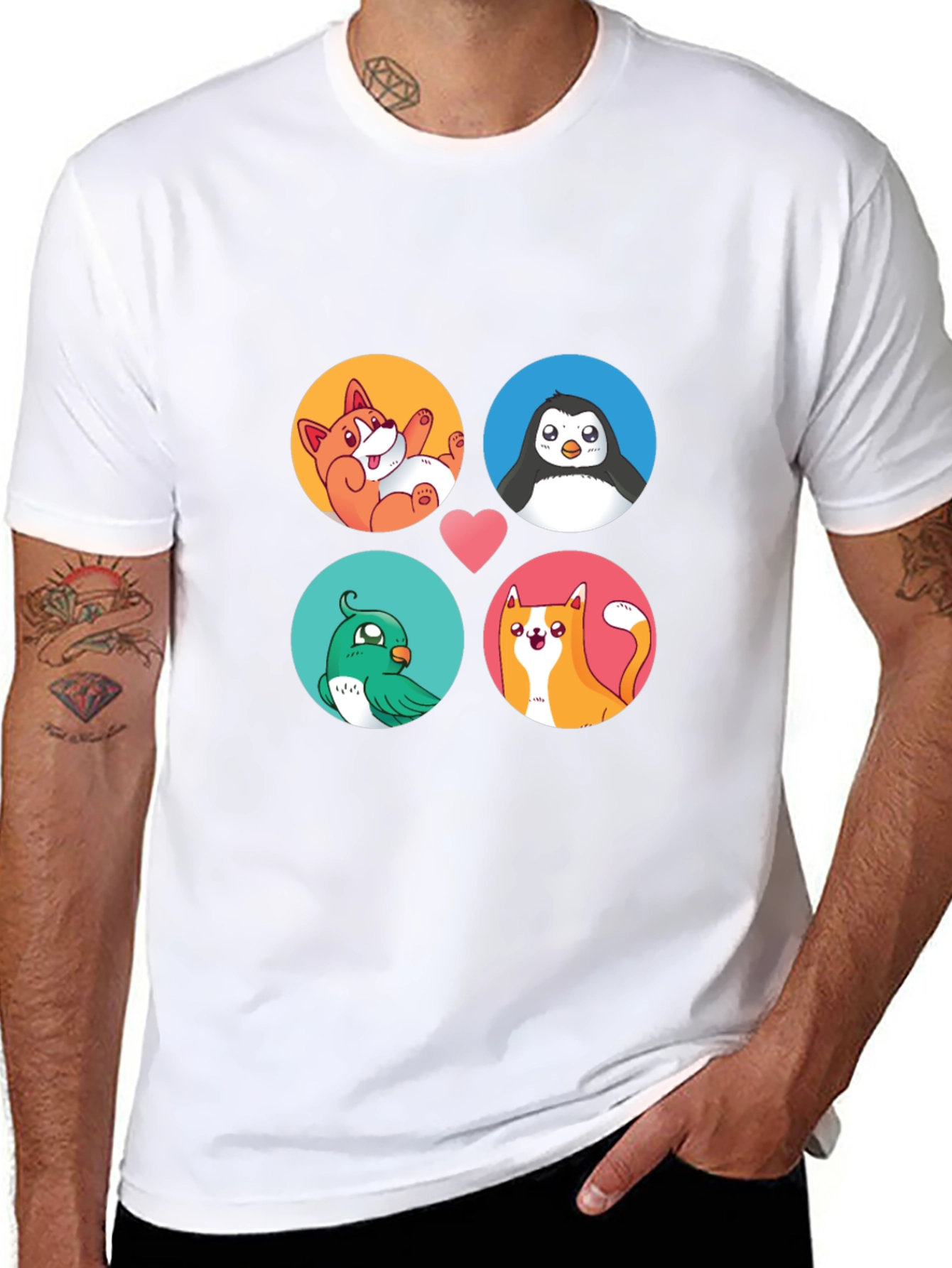 Cute Cartoon Animals T-Shirt - Soft Cotton Blend
