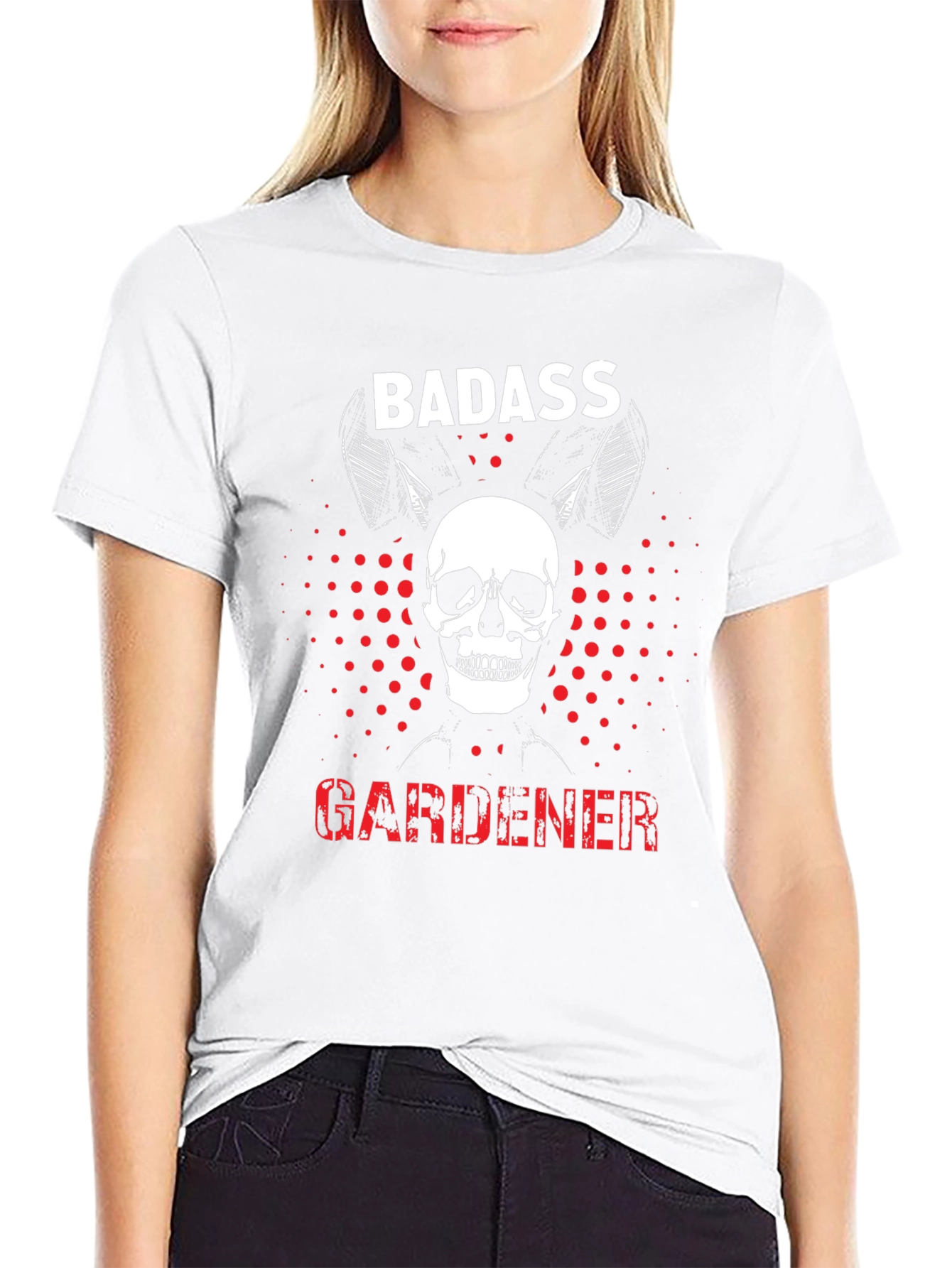 Badass Gardener Skull T-Shirt - Mens Black Tee